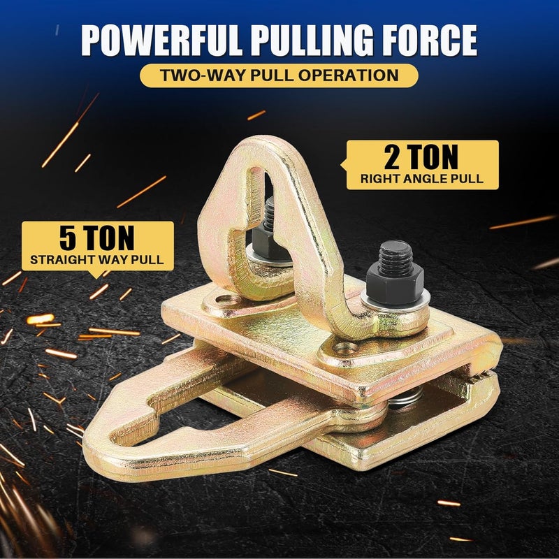 MYFULLY 5 Ton Auto Body Repair Clamp Kit Heavy Duty Right Angle Two-Way Pulling Clamp for Car Frame Straightening & Dent Pulling, Multi-Hook Point Design for Automotive Collision Repair - Image 5